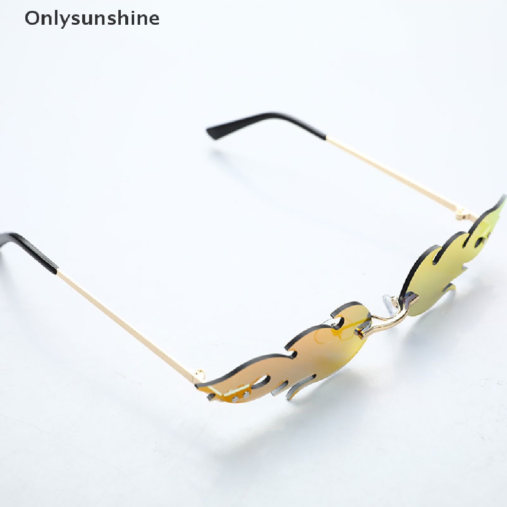 Kính mát gọng kim loại hình ngọn lửa thời trang độc đáo cho nữ