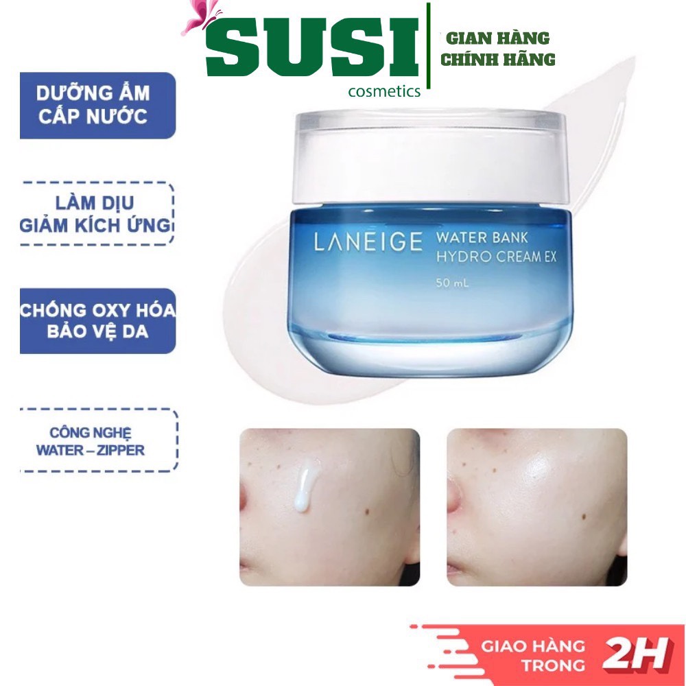 Kem dưỡng ẩm dành cho da dầu và da hỗn hợp, da khô Laneige Water Bank Hydro / Moisture Cream EX 50ml Hàn Quốc