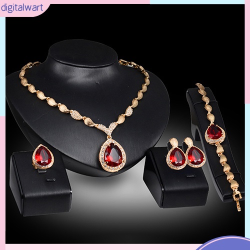 Set trang sức đính đá hình giọt nước sang trọng