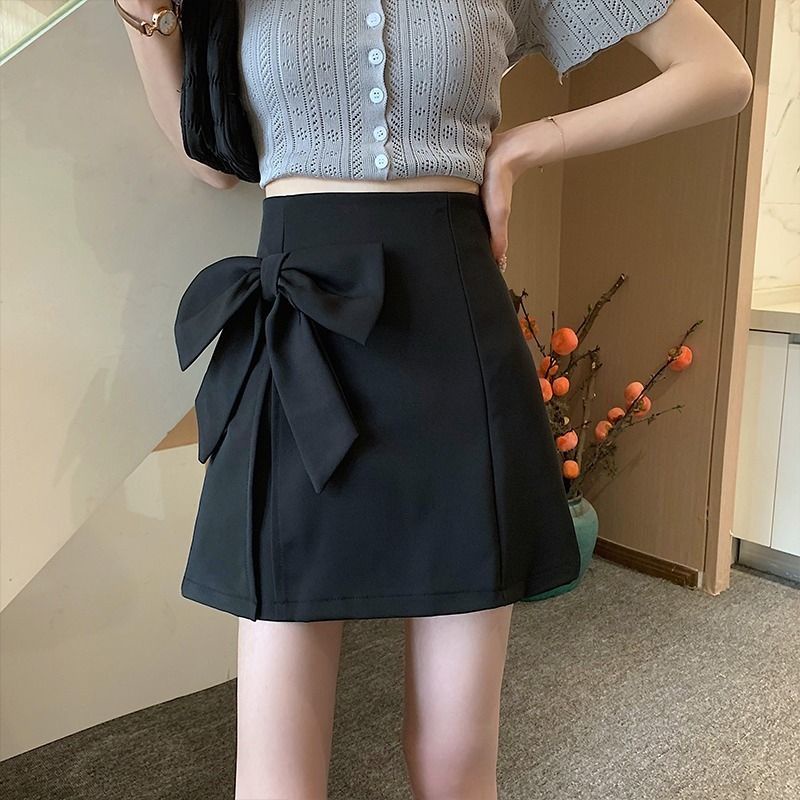 Chân Váy Chữ A Lưng Cao Phối Nơ váy nữ váy ngắn WT-DQ-06