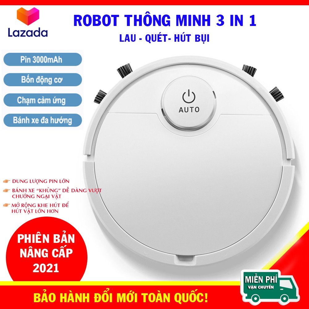 Robot Hút Bụi, Robot Hut Bui - Công Suất Lớn, Hút Siêu Khỏe, Nguồn Cảm Ứng. Bảo Hành 1 Đổi 1 Trong 3 Tháng. Mua Ngay!