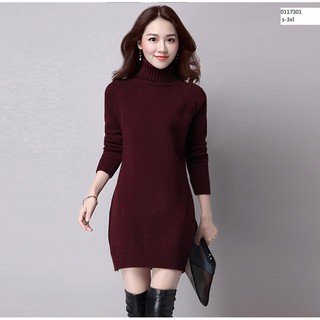 [ hàng order] váy len nữ cao cổ