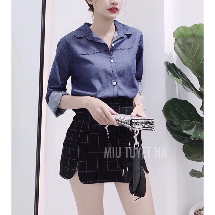Chân váy caro kèm có quần lót trong