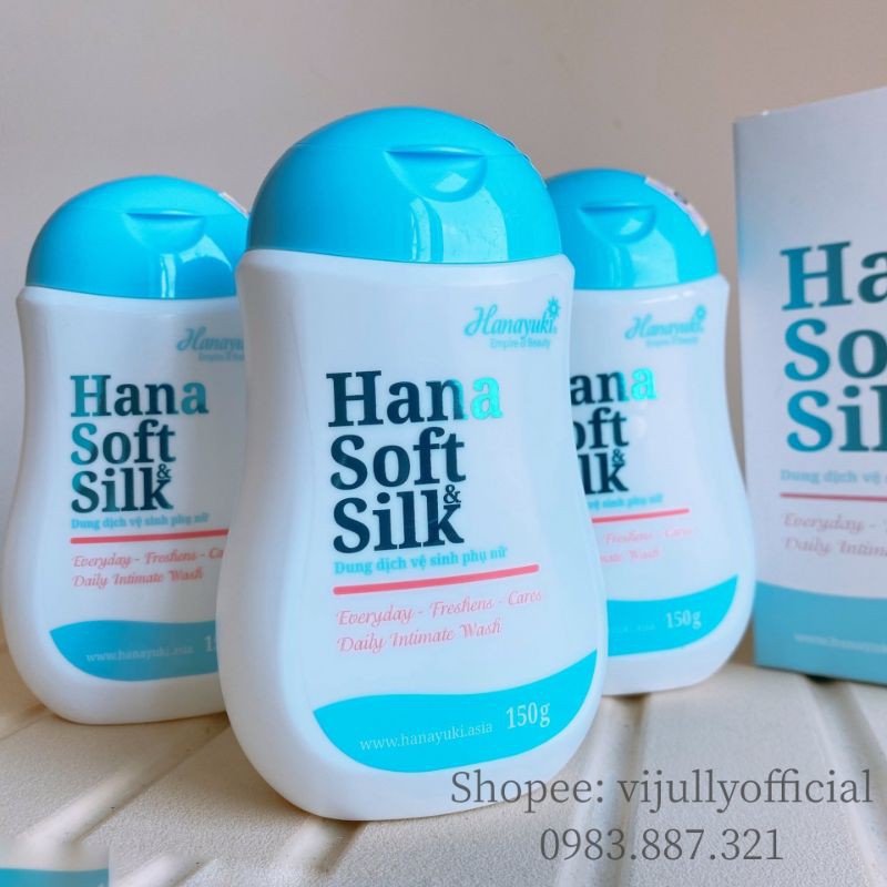 Combo 3 chai dung dịch vệ sinh phụ nữ Hana VB Soft Silk chính hãng Hanayuki, thơm mát sạch khuẩn, ngăn ngừa nấm ngứa