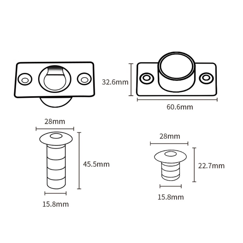 Dụng Cụ Chặn Cửa Tự Động Ẩn Bằng Thép Không Gỉ Màu Đen Siêu Mỏng