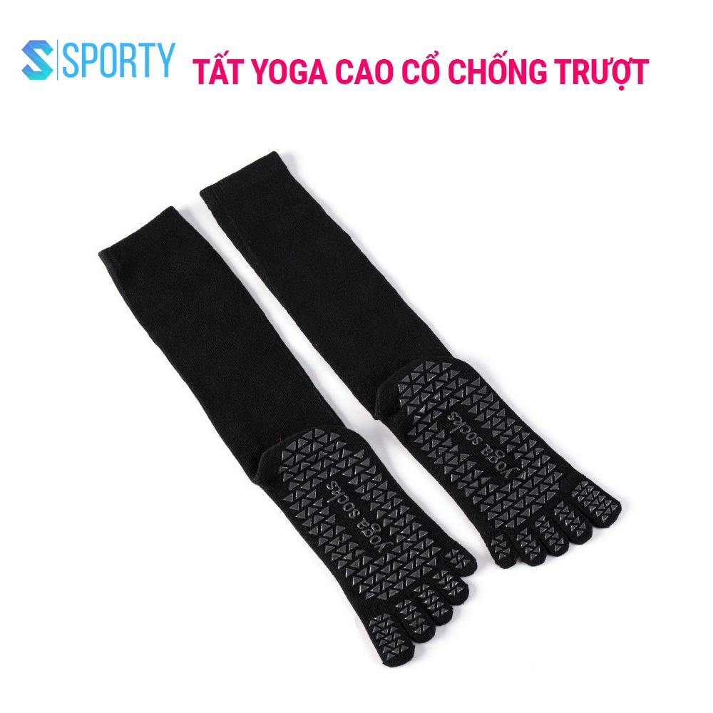 Tất Yoga Chống Trượt SPORTY Cổ Cao tập thể dục chống trượt êm ái, tránh hôi chân, đảm bảo an toàn