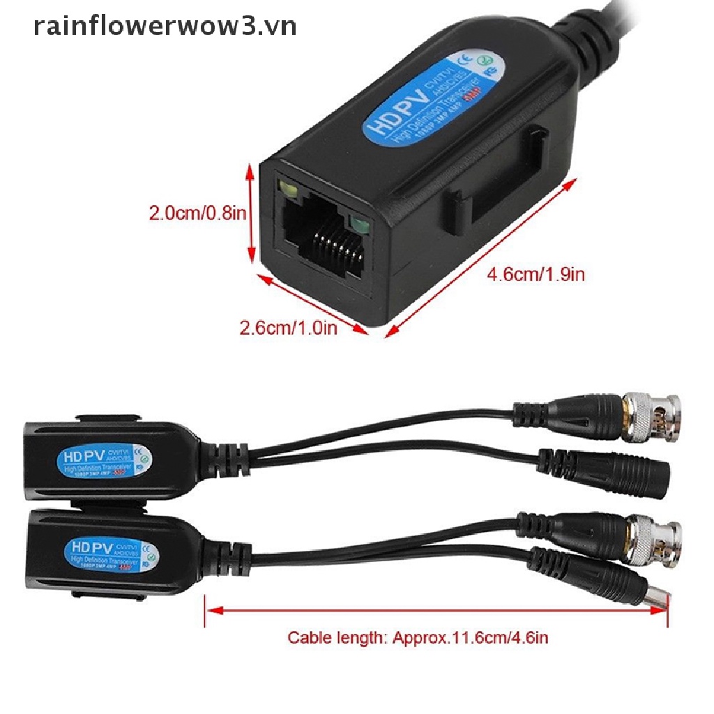 1 Cặp Giắc Chuyển Đổi Từ CCTV Coax BNC Sang CAT5e 6 RJ45