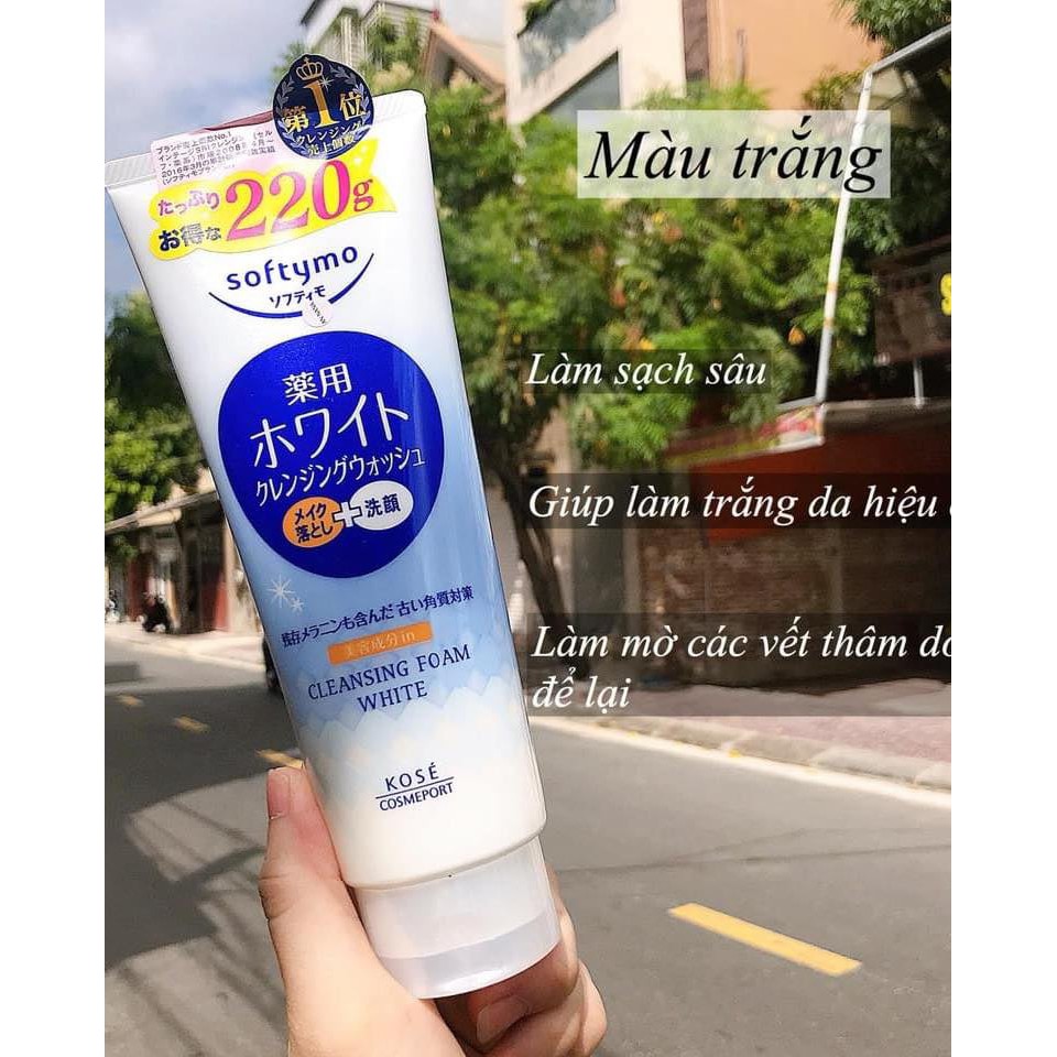 Sữa rửa mặt KOSE SOFTYMO CLEANSING FOAM WHITE Nhật Bản 220g