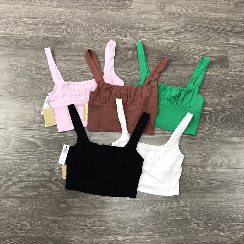 BEUCLOSET - Áo crop nhún ngực hai dây