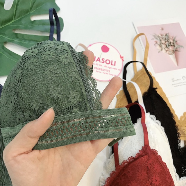 Áo Bra Ren Hoa Cúc Đệm Mỏng Không Gọng Cao Cấp AL41