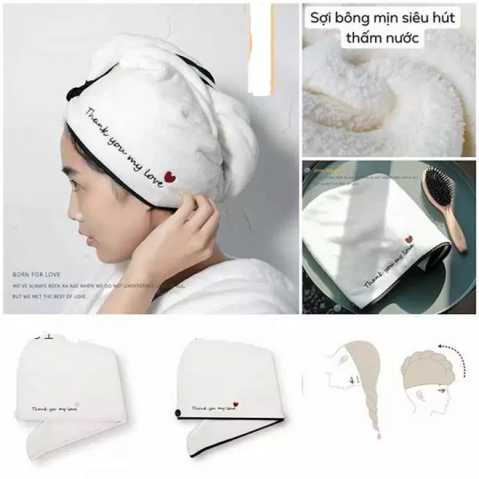 KHĂN, MŨ TRÙM ĐẦU QUẤN TÓC, Ủ TÓC SIÊU THẤM HÚT