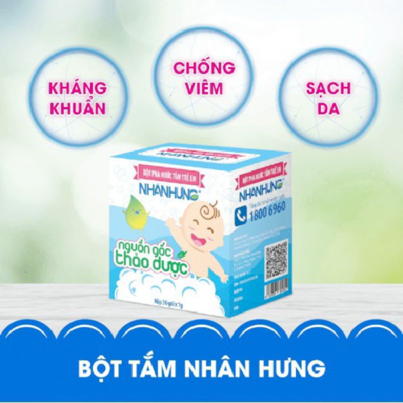 Bột tắm trẻ em Nhân Hưng hàng chính hãng