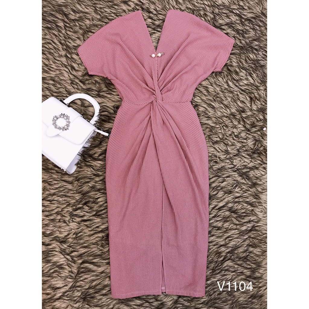 [ xả kho ] MiD Đầm hẻ hồng V1104 Mie Design ảnh thật