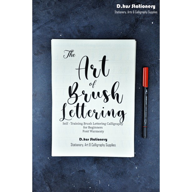 Bộ giấy luyện chữ Calligraphy - Brush Lettering (Workbook for Beginners) - Ngòi Big Brush (Sakura Koi, Stabilo,...)