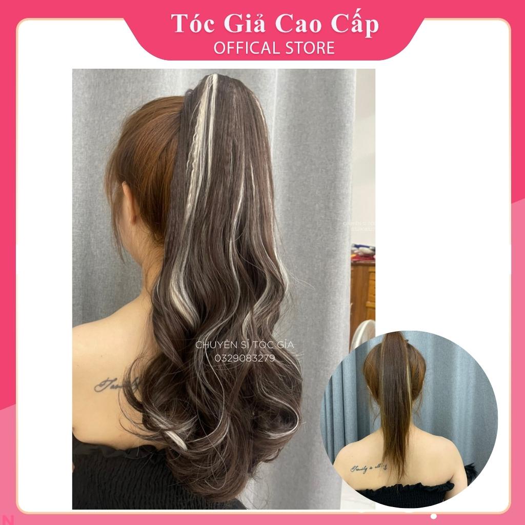 Tóc ngoặm phối line bạch kim xoăn dài, bấm phồng chân tóc, hàng đẹp, N50