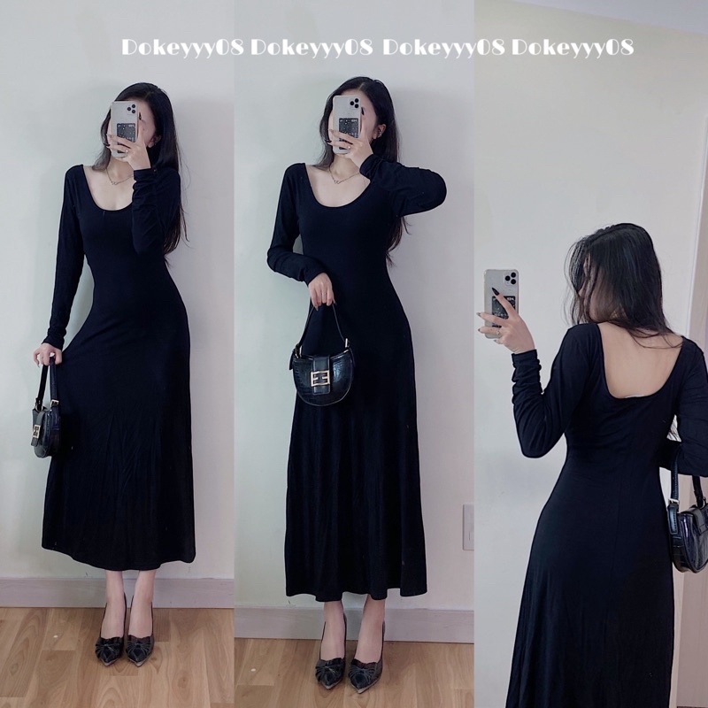 Váy body dáng dài chất co giãn
