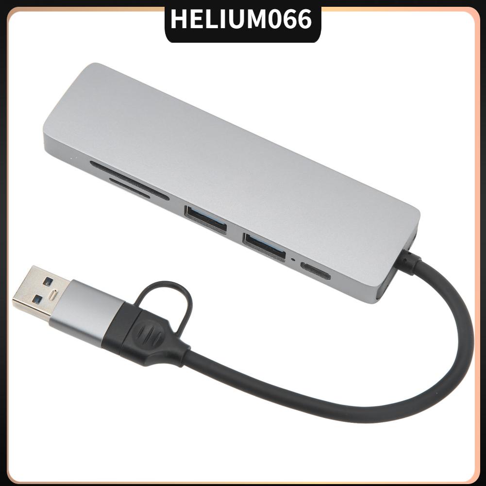 Helium066 Bộ chuyển đổi Hub 6 trong 1 Loại C USB Ổ cắm cho máy tính xách tay 5V DC Máy bảng điện thoại di động
