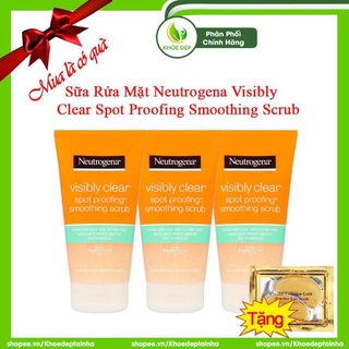 Sữa rửa mặt neutrogena visibly clear spot proofing smoothing scrub 150ml - chính hãng