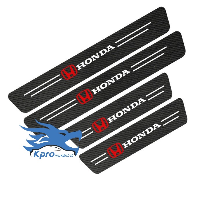 Bộ 4 miếng decal vân carbon chống trầy bậc bước cửa ô tô  - Hàng Kpro chất lượng cao