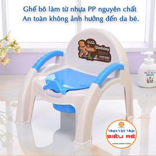 Ghế bô, ghế bô cho bé nhựa Việt Nhật, 🏆HÀNG CAO CẤP🏆 bô đi vệ sinh cho bé có nắp đậy tay vịn chắc chắn (MS3091)-siêu rẻ