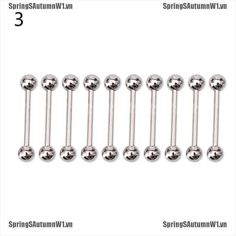 Bộ 10 Khuyên Cơ Thể Bằng Thép Không Gỉ Phong Cách
