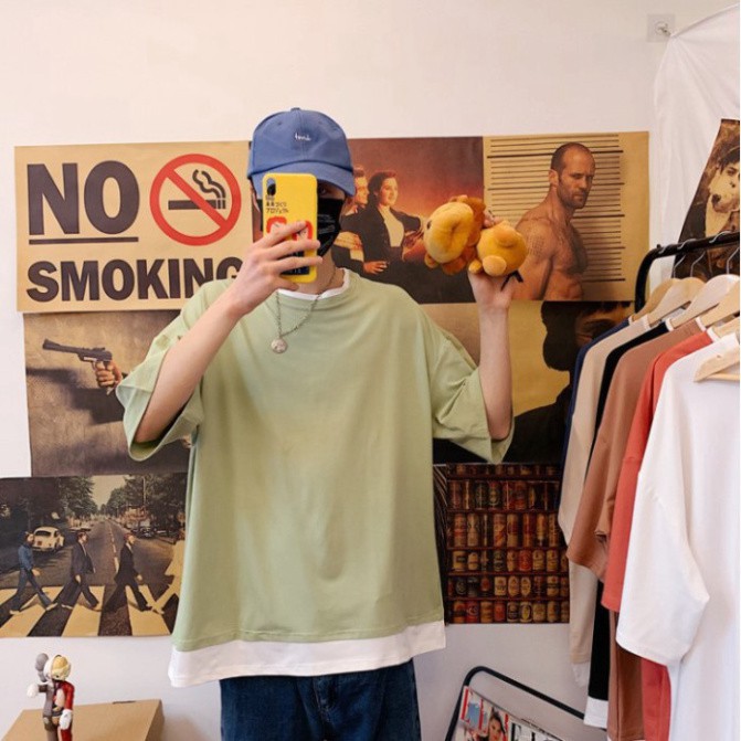 Áo Thun Tay Lỡ Vạt Layer Form Rộng Siêu Hot🍁 Unisex nam nữ đều mặc được | BigBuy360 - bigbuy360.vn