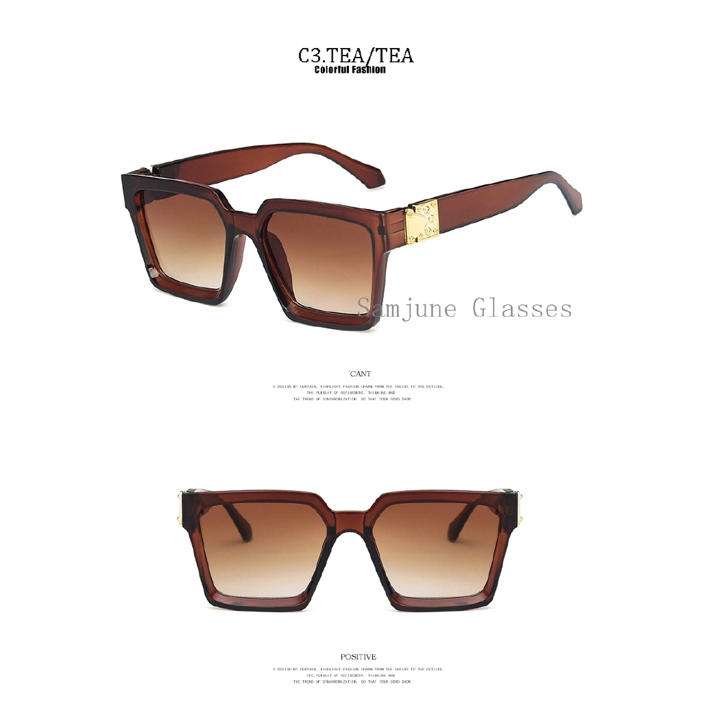 Kính Mát Tròng Vuông 6 Màu Chống Tia Uv400 Samjune
