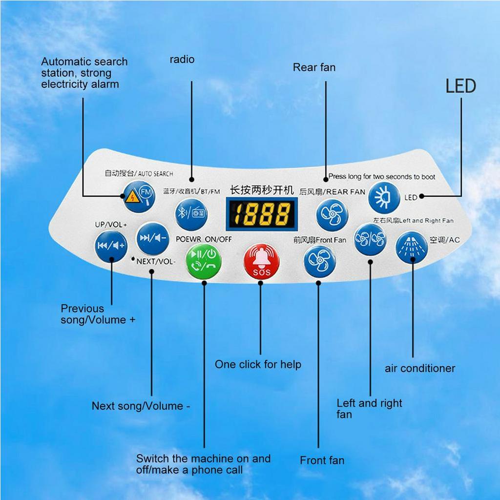Mũ Bảo Hiểm Tích Hợp Quạt 6 Quạt Kết Nối Bluetooth Thông Minh An Toàn Cho Điện Thoại Helium066