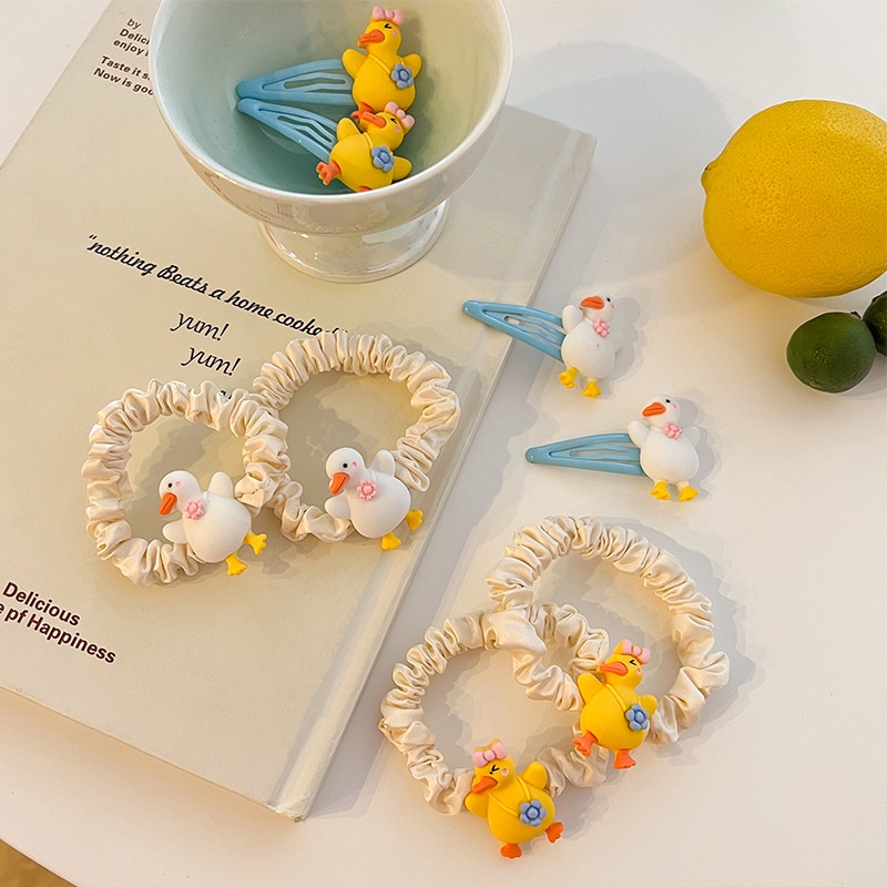 Dây Cột Tóc Bb Hình Chú Vịt Vàng Dễ Thương Xinh Xắn Cho Bé Gái