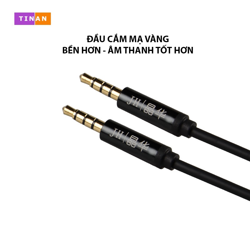 Dây Cáp Âm Thanh 2 Đầu Jack 3.5mm, 4 Khấc (3 Vạch), Dùng Kết Nối Điện Thoại Với Loa/ Xe Ô Tô