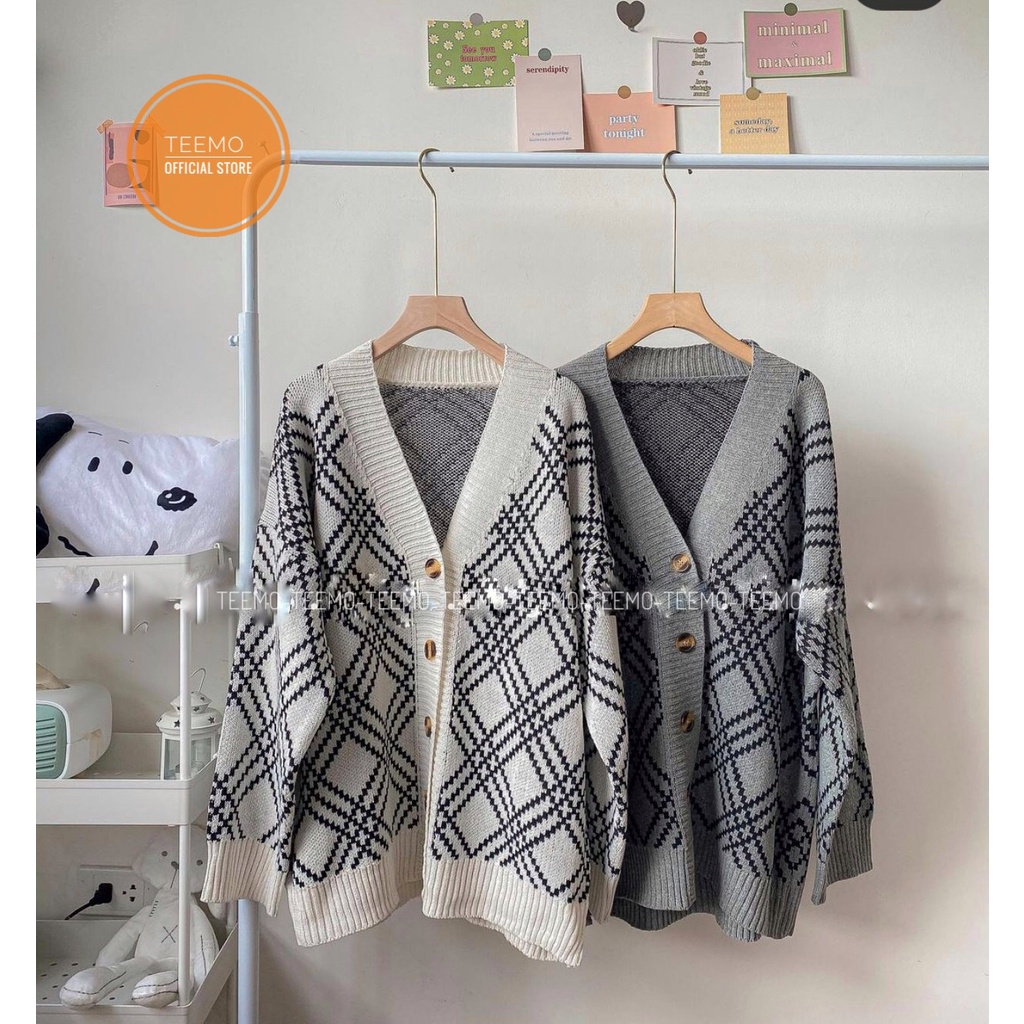 Áo cardigan nữ len dày dáng dài TEEMO 2110AK05 (Có sẵn/ảnh thật)