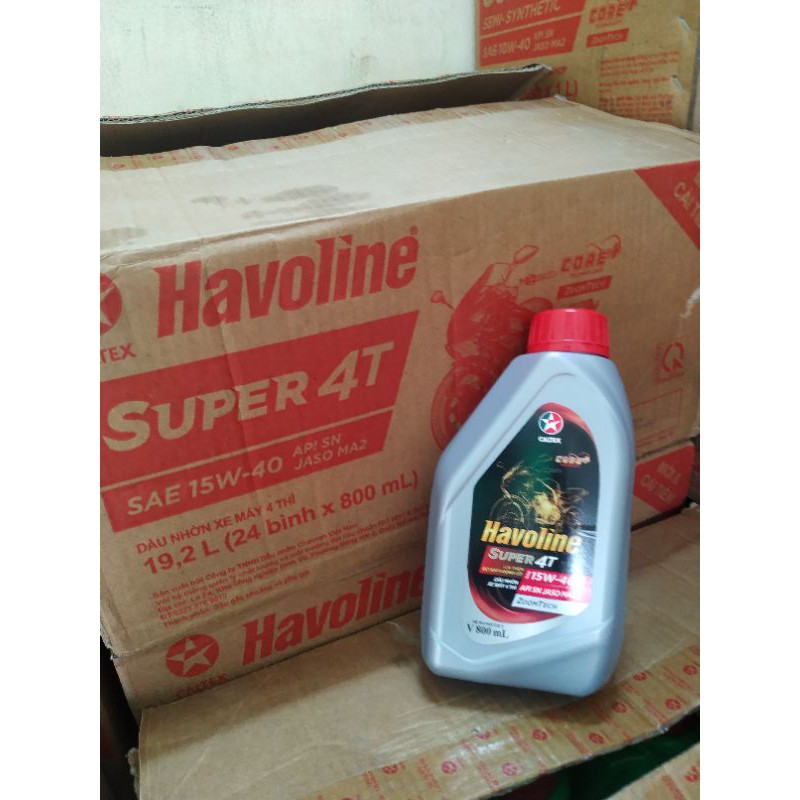 Dầu nhớt xe số Havoline Super 4T 15W40, 20W50 Caltex - 800 ML