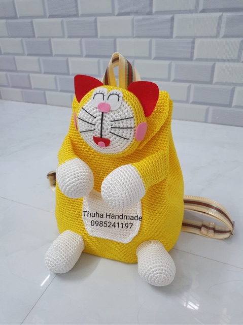 Balo Móc Len hình mèo Doremon