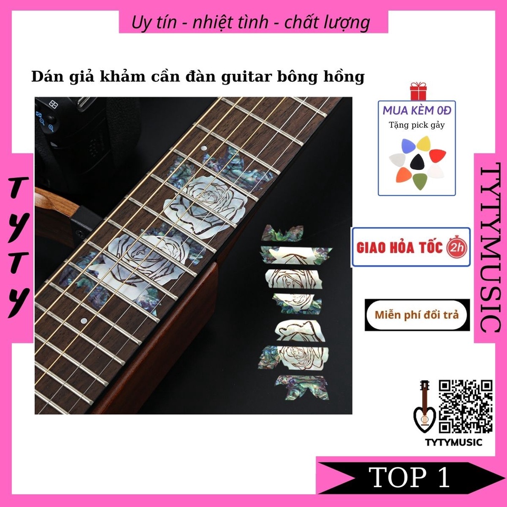 Dán Cần Đàn Guitar giả khảm mã HY09 cực chất TYTYmusic