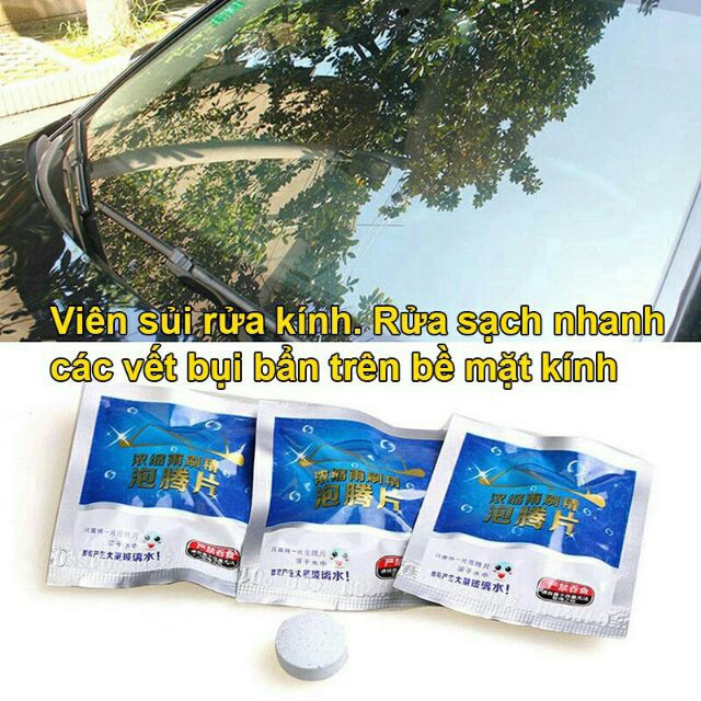 Viên Sủi Rửa Kính Xe Hơi Đậm Đặc Giúp Kính Trong Hơn Hạn Chế Trầy Xước MinhThu Auto HL 0981 599 875