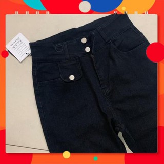 New quần baggy bigsize nữ , quần jean bigsize đen lưng cao qua rốn co giãn 4 chiều -aj224