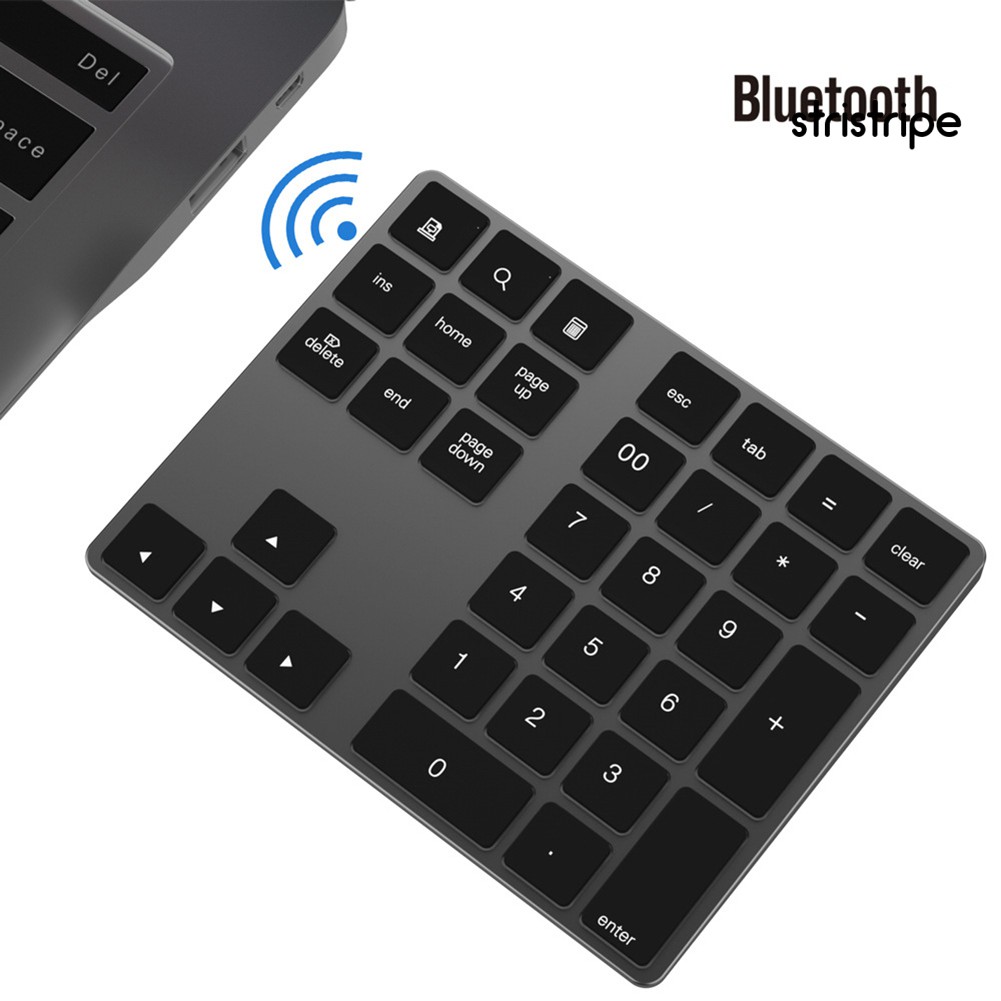 STR Portable Aluminum 34 Keys Wireless Bluetooth Keyboard Keypad for MacBook Air/Pro