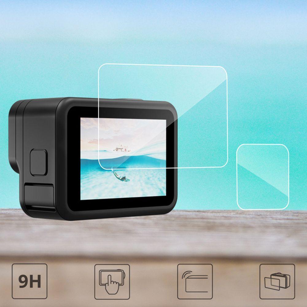 BTLIMER 2 Bộ / 6 Miếng Dán Bảo Vệ Màn Hình HD Màu Đen Dành Cho Máy Ảnh GoPro Hero 10 9