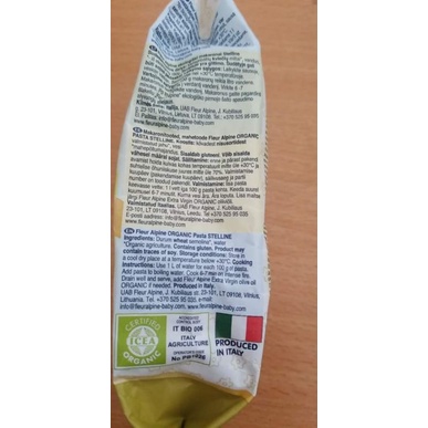 Mì nui Organic ăn dặm Stellini cho bé từ 8 tháng Ý