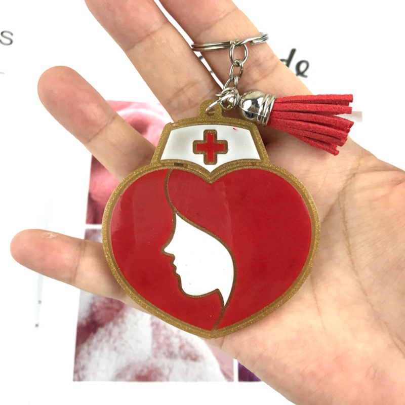 Khuôn Silicone Hình Trái Tim Làm Móc Khóa DIY