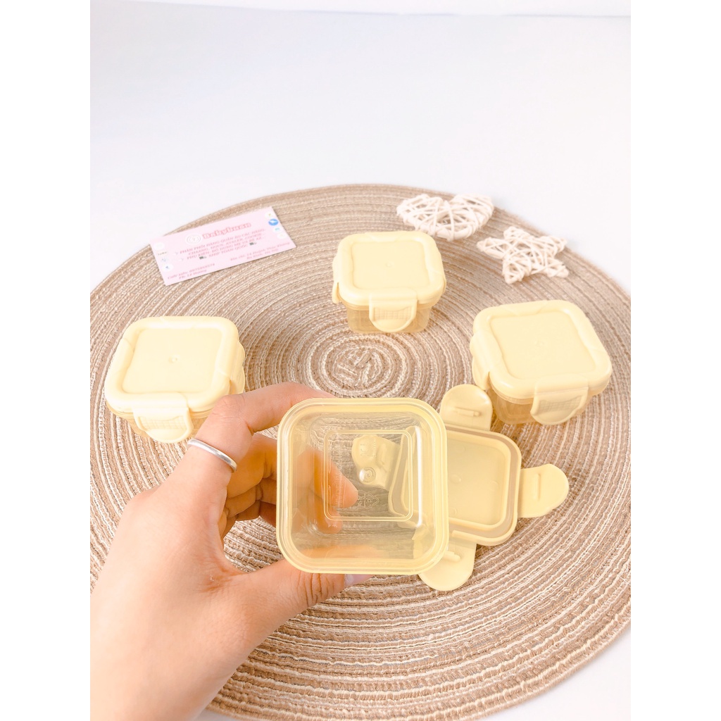 Hộp Trữ Đông,Bảo Quản Đồ Ăn Dặm Cho Bé Chống Rò Rỉ Set 4 Hộp Babibu - HTD4