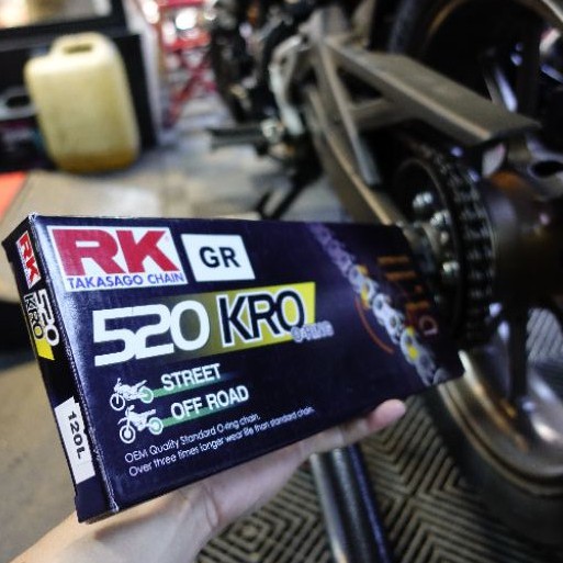 Sên RK KRO 120L vàng phốt O-Ring - Home Motorcycle Workshop