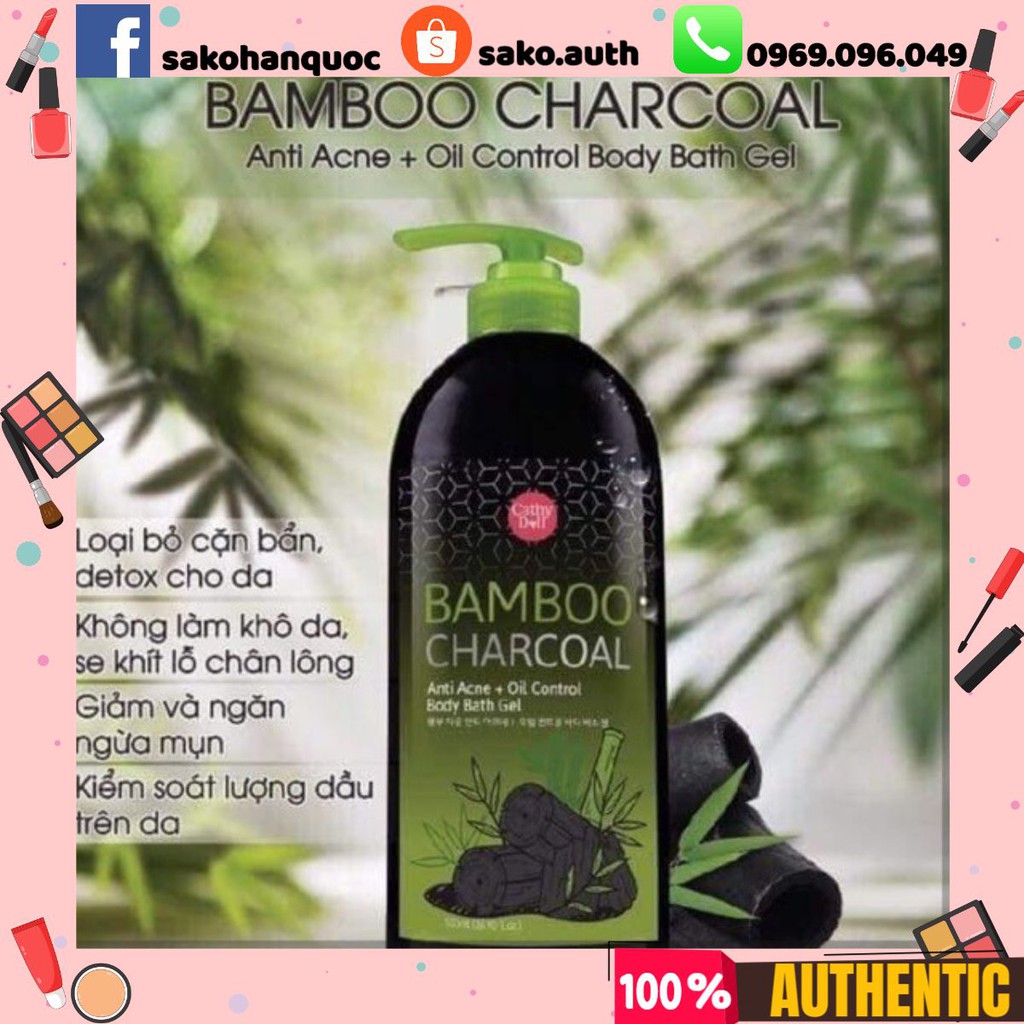 Sữa Tắm than tre cao cấp Bamboo Charcoal trị mụn lưng kiềm dầu 500ml _Thái Lan | BigBuy360 - bigbuy360.vn