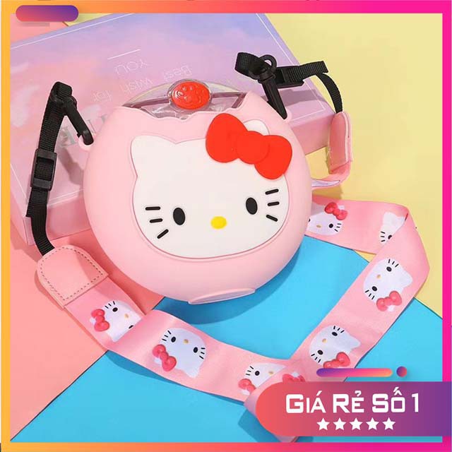 Bình uống nước hình bánh donut dành cho trẻ em 380ml colorfull  - kèm ống hút - có dây đeo cổ xinh xắn 2001