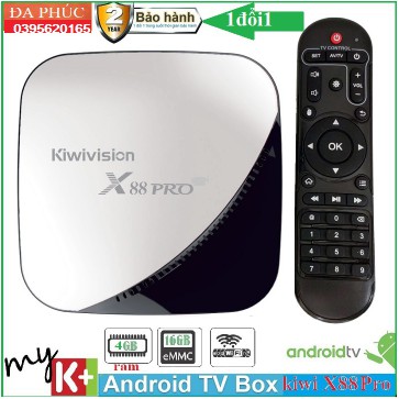 Tivi box android Kiwivision X88pro, Ram 4G Rom 16G, androi tivi box chất lượng 4K