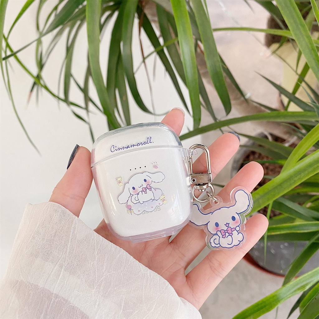 Baseus Vỏ Tpu Trong Suốt Bảo Vệ Tai Nghe W04 / W04 Pro Kèm Móc Khóa