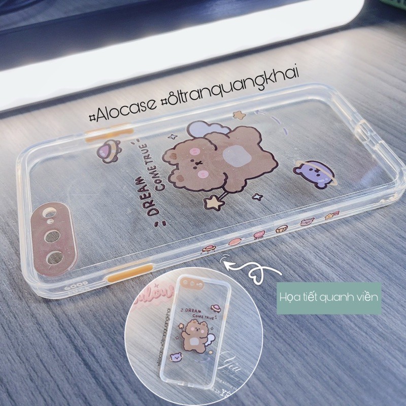 Ốp trong hình dễ thương viền vuông có bảo vệ camera