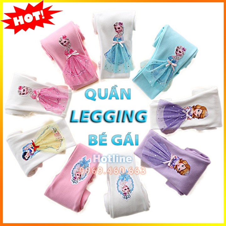 Quần Bó Mặc Trong Váy, Chất Cotton Dày Dặn, Mềm, Co Giãn. Quần Elsa Bé Gái