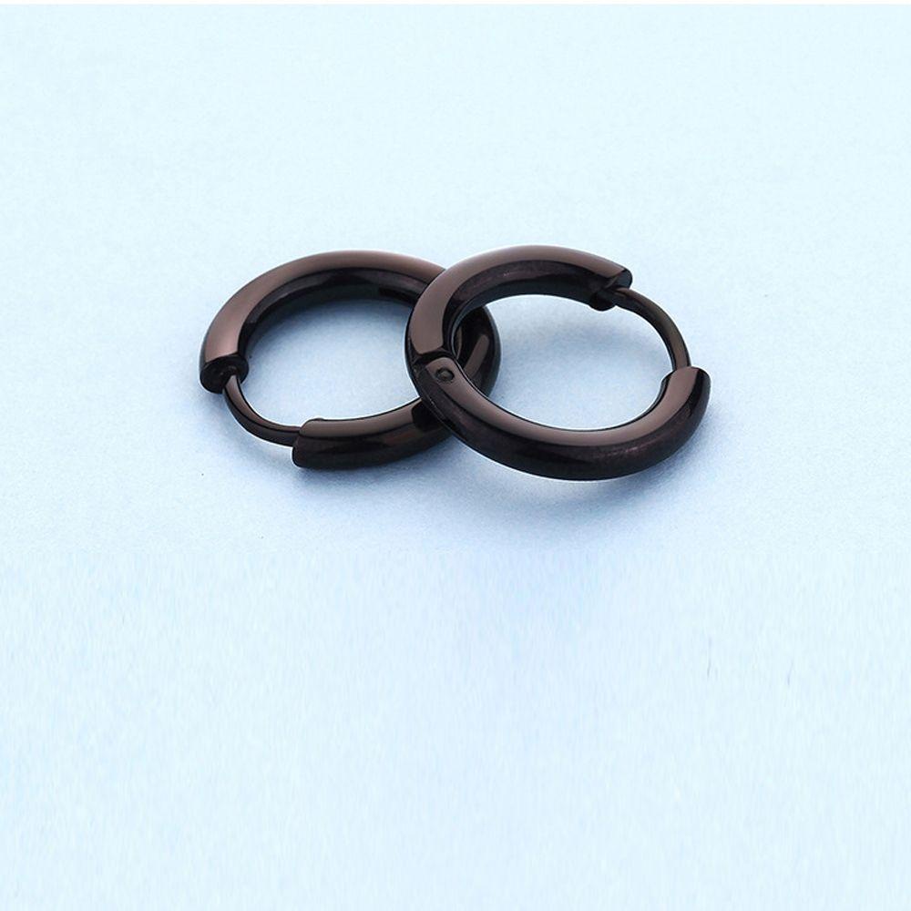 ROSE 1 Đôi Bông Tai Tròn Bằng Thép Không Gỉ Phong Cách Punk Thời Trang