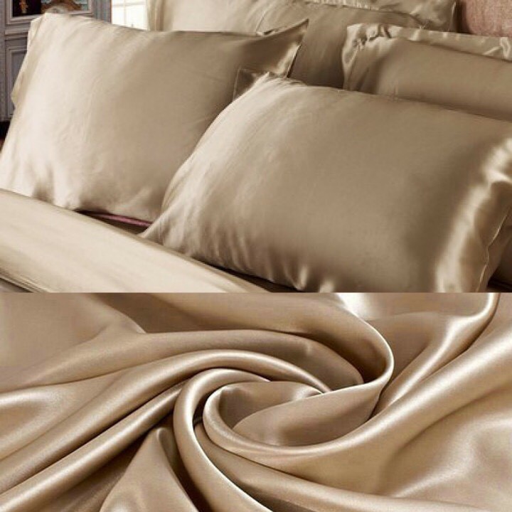 Ga Giường Drap Lẻ Phi Lụa Lavish Silk cao cấp mát lạnh hàng loại 1 không nối vải - Vàng Đồng